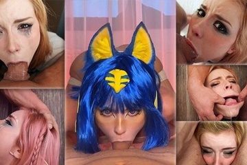 Свити Фокс давится хуем и получает сперму на лицо — подборка